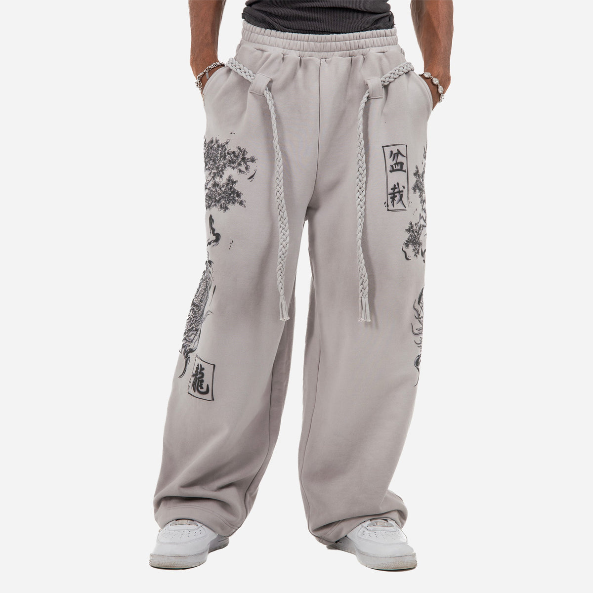 BONSAI DRAGON WIDE-LEG SWEATPANTS