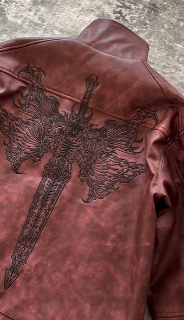 Burgundy Moto Jacket