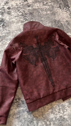 Burgundy Moto Jacket