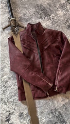 Burgundy Moto Jacket